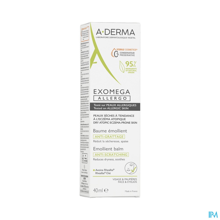Aderma Exomega Allergo Emolierende Balsem 40ml