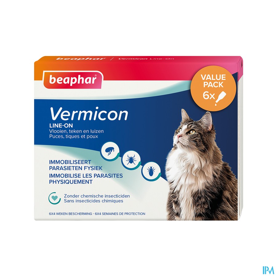 Beaphar Vermicon Line-on Kat Value Pack 6x1ml