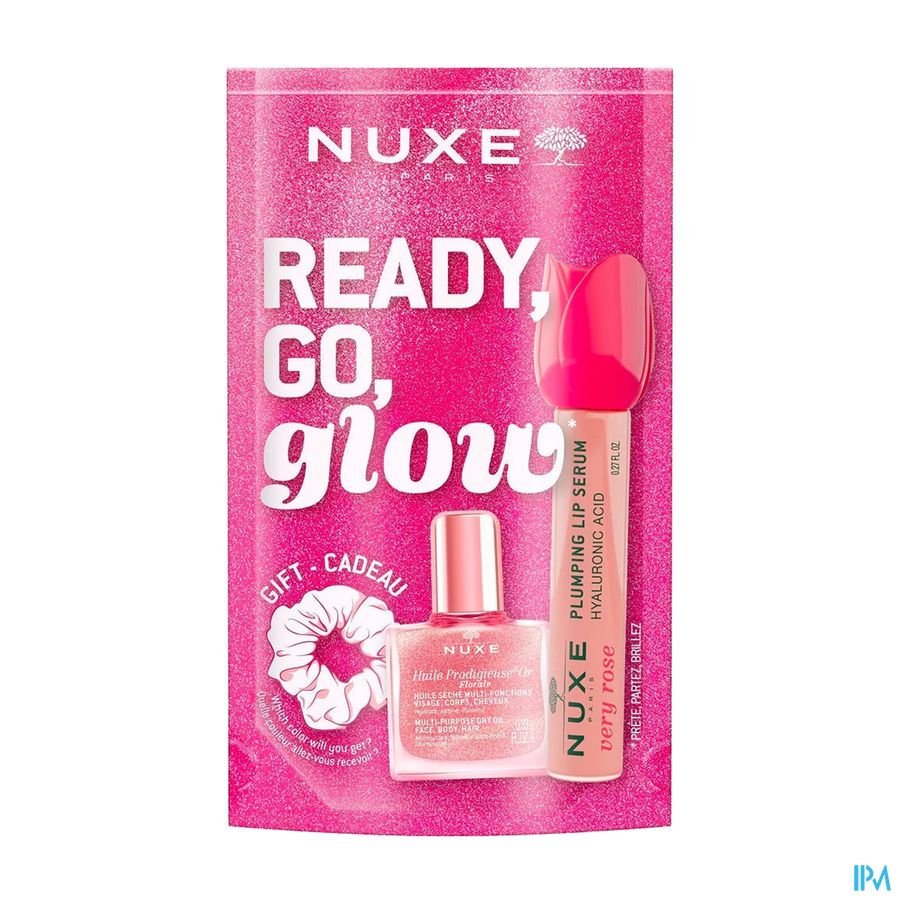 Nuxe Very Rose Lip 8ml+huile Or Floral 10+chouchou