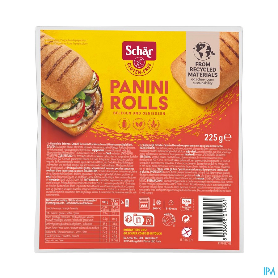 Schar Panini Rolls 225g 6974 Revogan