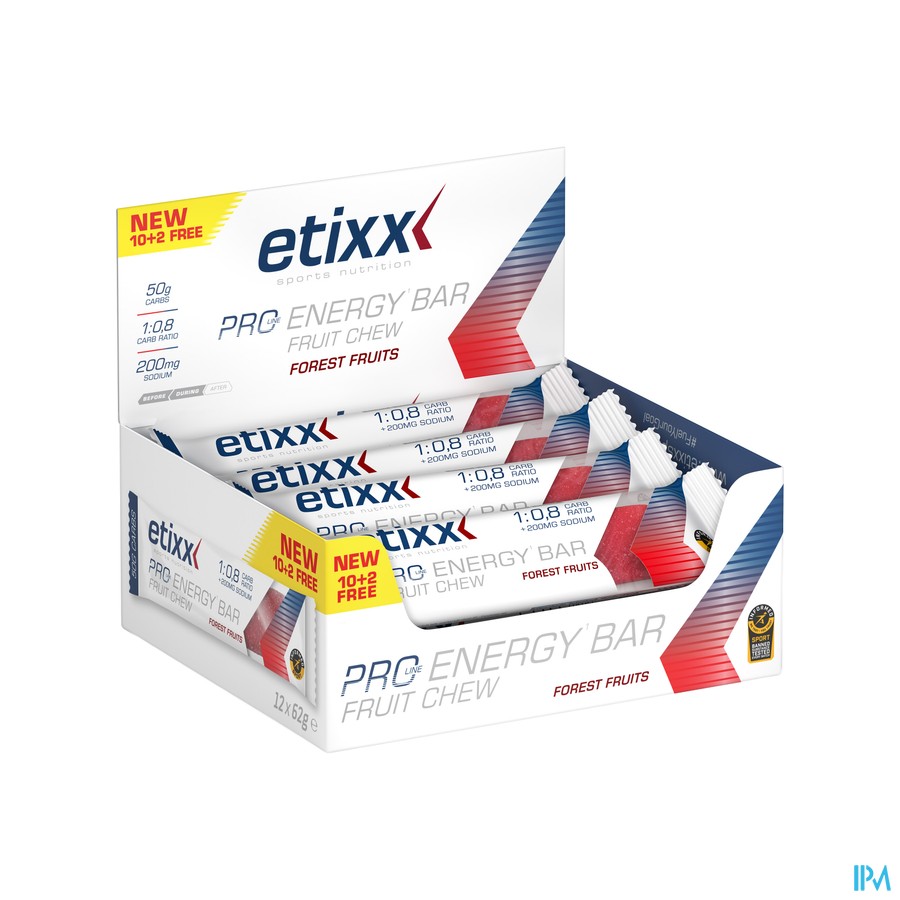 Etixx Pro Line Energy Bar Fruit Forest Fruit12x62g