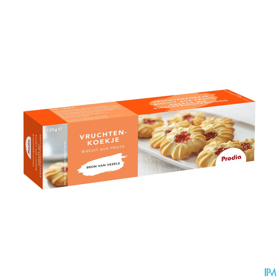 Prodia Vruchtenkoekje + Zoetstof 125g 6265
