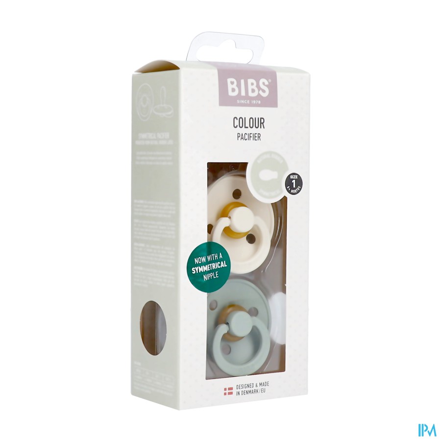 Bibs 1 Fopspeen Symmetric Duo Sage/ivory