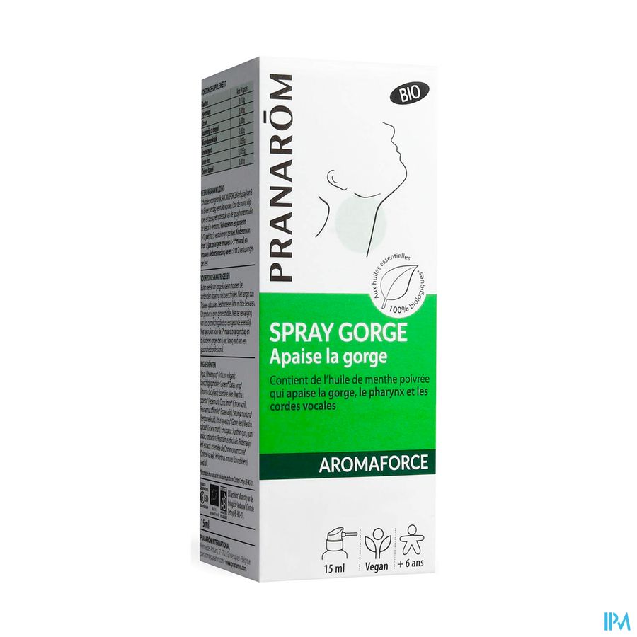 Pranarom Aromaforce Bio Verzacht.keelspray 15ml Pranarom Aromaforce Bio Verzacht.keelspray 15ml
