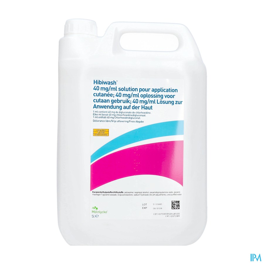 Hibiwash 40mg/ml Opl Cutaan Gebruik 5l