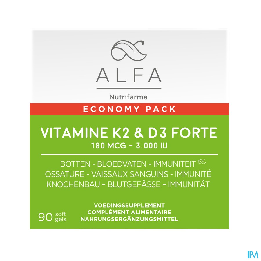 ALFA Vitamine K2 & D3 Forte Softcaps 90