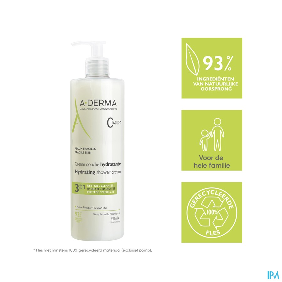 Aderma Indisp.douchecreme Hydraterend 750ml