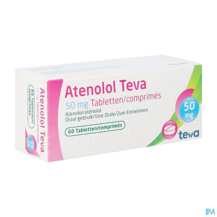 Atenolol Teva Comp Enrob 60x 50mg Atenolol Teva Comp Enrob 60x 50mg