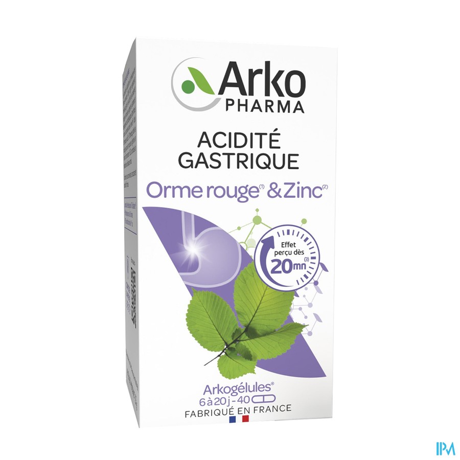 ARKOGELULES ORME ROUGE+ZINC GELU40