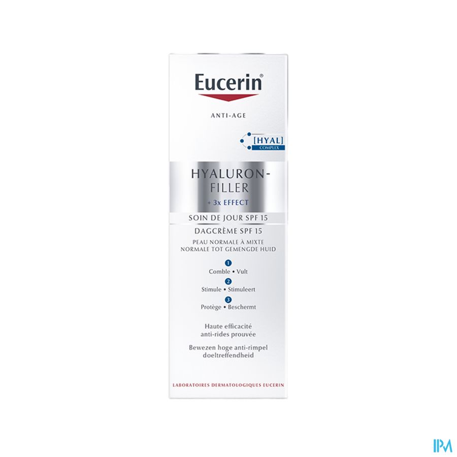 Eucerin Hyaluron-filler X3 Eff.jour Spf15 Pn/m50ml