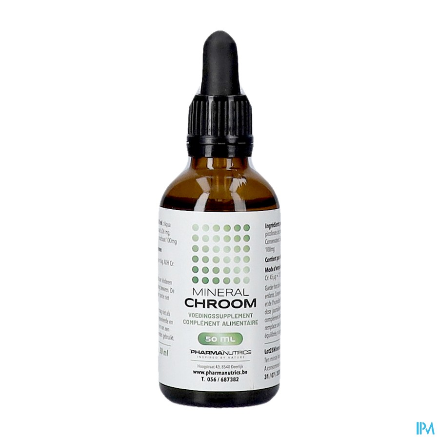 Mineraal Chroom Druppels 50ml Pharmanutrics