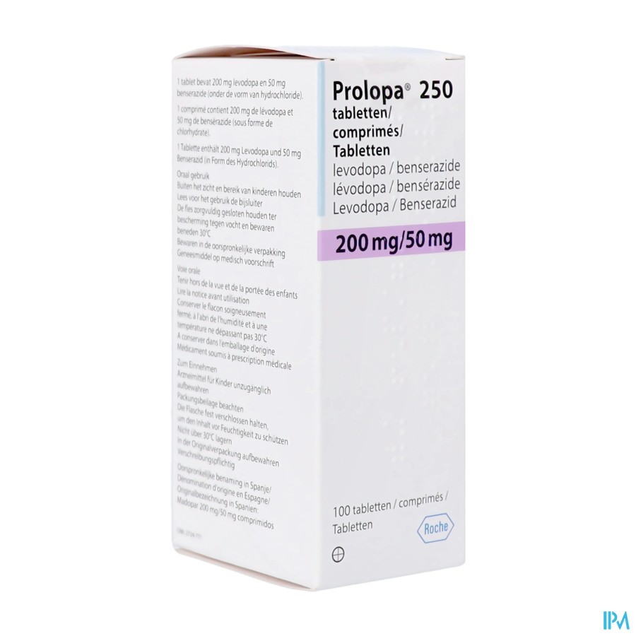 Prolopa 250 Pi Pharma Comp Deelbare 100x250mg Pip
