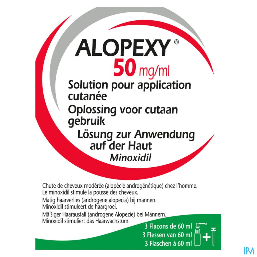 Alopexy 50mg/ml Opl Cutaan Gebruik Fl 3x60ml
