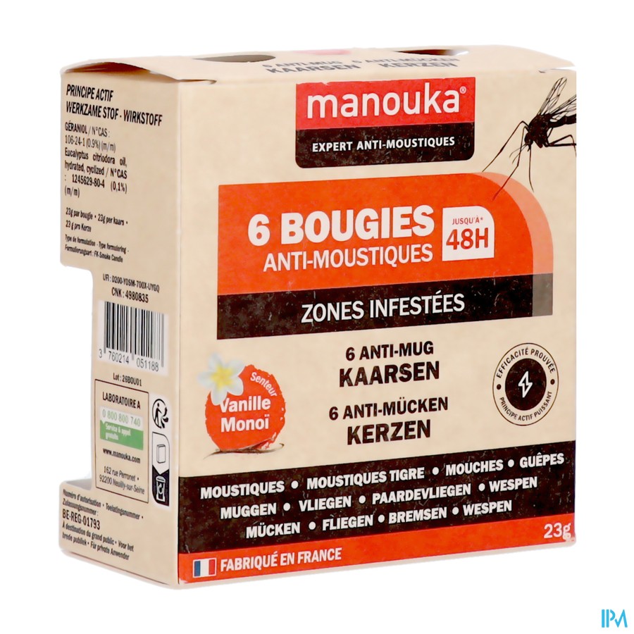 Manouka A/muggen Kaarsen 6