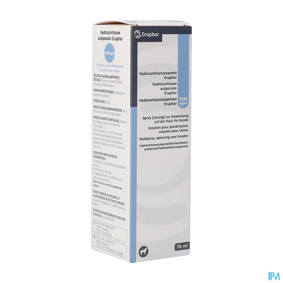 Hydrocortisonacepon.0,584mg/ml Huidspray Hond 76ml Hydrocortisonacepon.0,584mg/ml Huidspray Hond 76ml