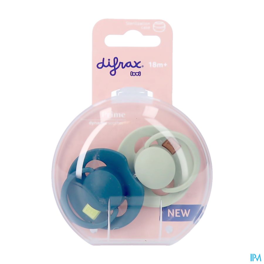 Difrax Dynamic Sucette 18m+ Prime Pistachio/green2 Difrax Dynamic Sucette 18m+ Prime Pistachio/green2