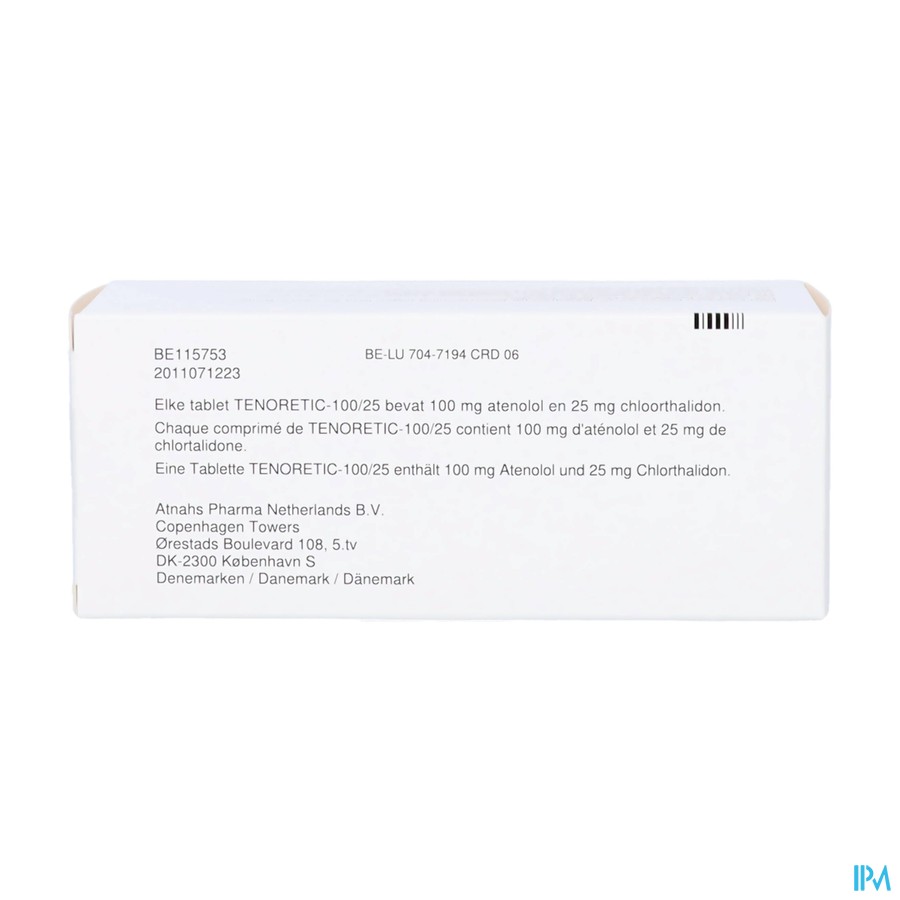 Tenoretic 100mg/25mg Comp Pell 98