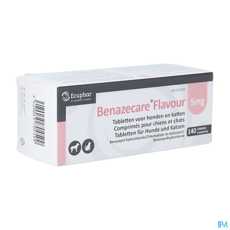 Benazecare Flavour 5mg Comp Honden - Katten 140 Benazecare Flavour 5mg Comp Honden - Katten 140