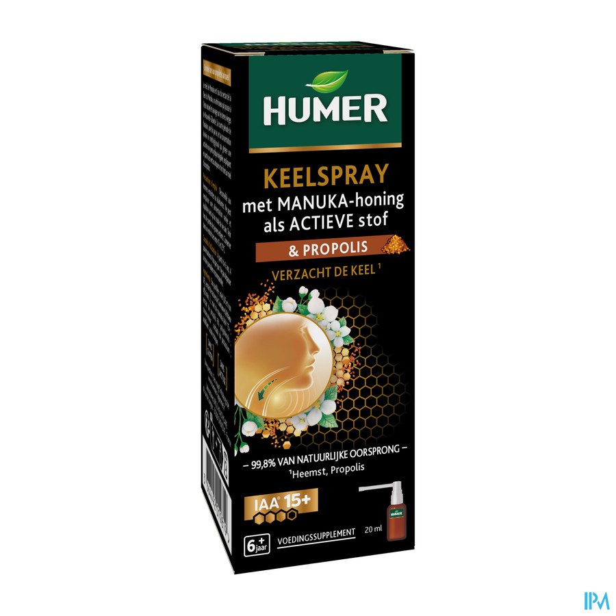 Humer Keelspray Manuka Honing 15+&propolis 20ml