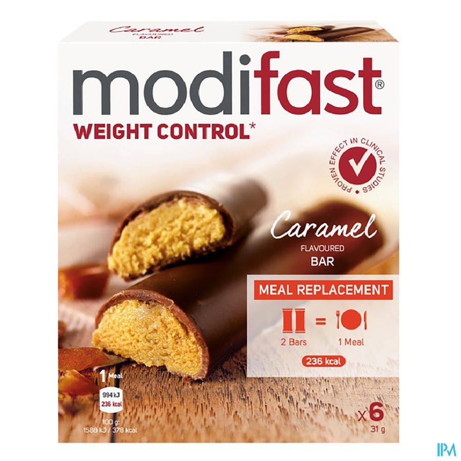 Modifast Intensive Weight Loss Caramel Bars 6x31g