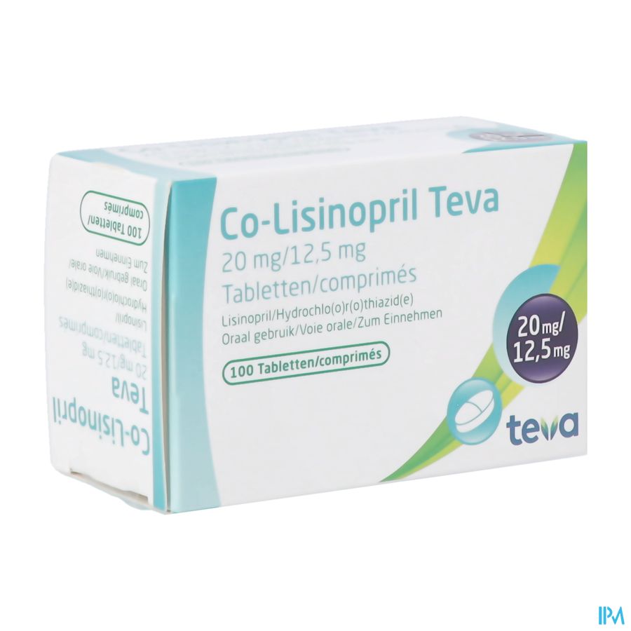 Co Lisinopril Teva Comp 100 X 20/12.5mg Co Lisinopril Teva Comp 100 X 20/12.5mg