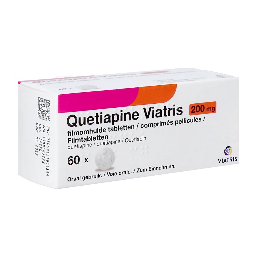 Quetiapine Viatris 200mg Comp Pell 60