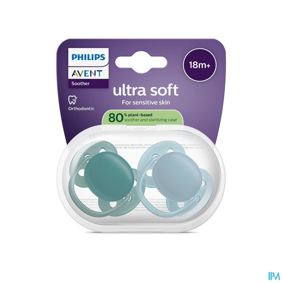 Philips Avent Fopspeen +18m Soft Blauw/groen 2