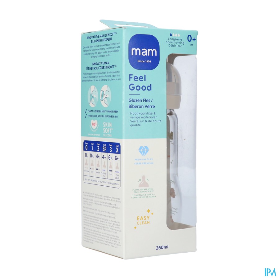 Mam Feel Good Glass Bottle Matt Uni 260ml