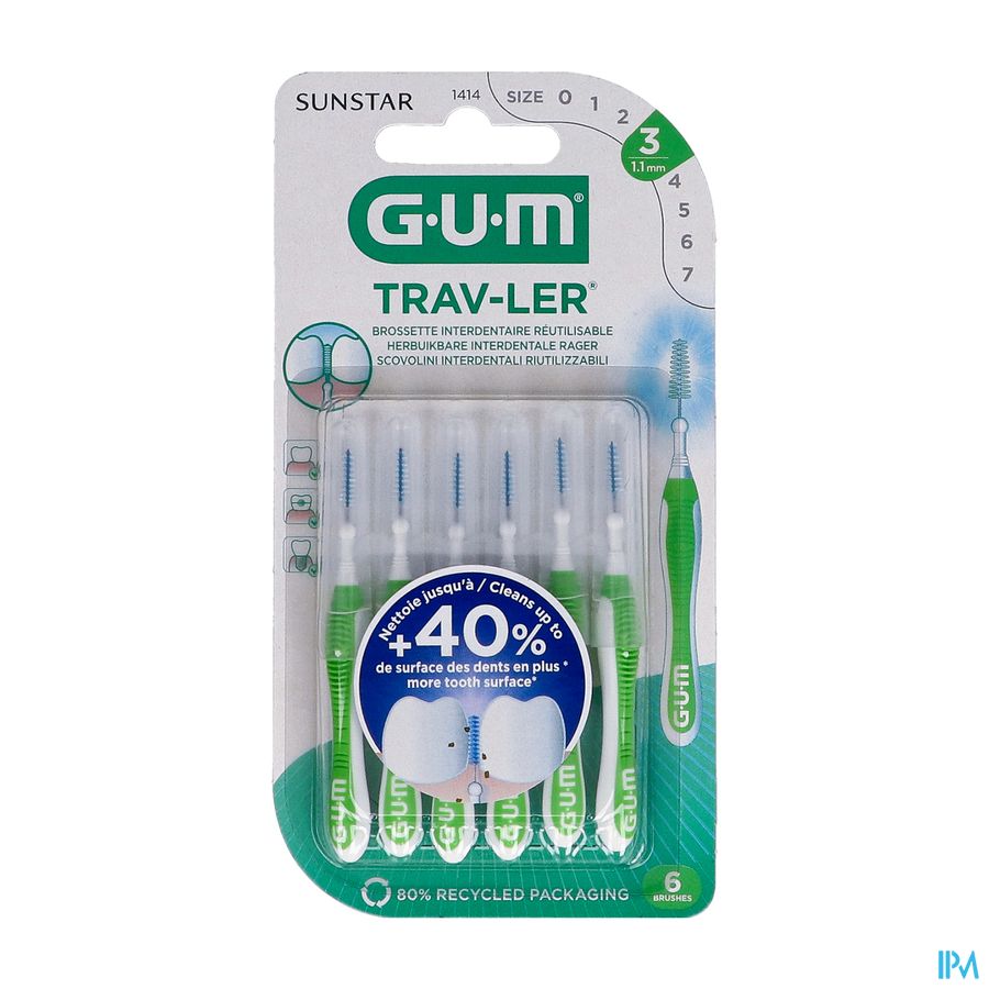 Gum Trav-ler Interdent.borsteltje 1,1mm 6 1414m6