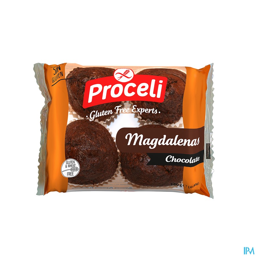 Proceli Chocolade Magdalenas 4x45g Revogan