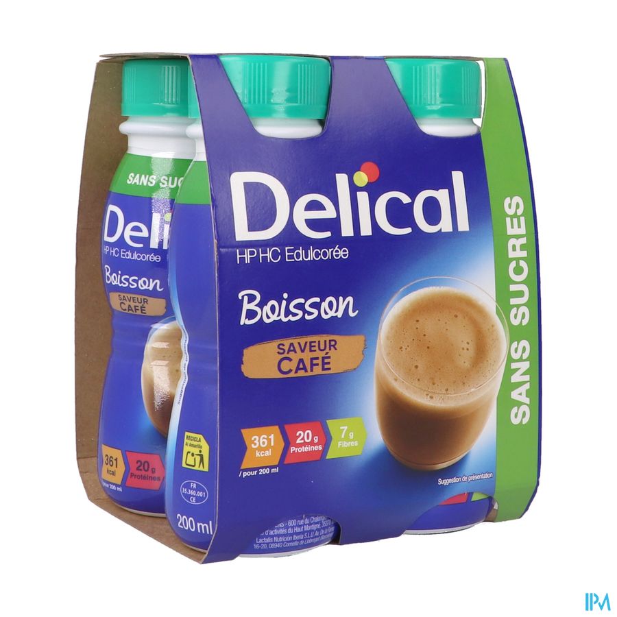 Delical Boisson Lactee S/sucre Cafe 4x200ml