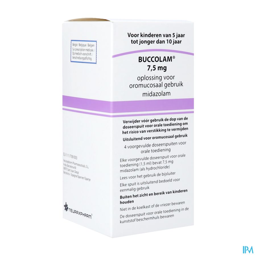 Buccolam 7,5mg Or Opl 4 Voorgev Dos Spuit 1,5ml