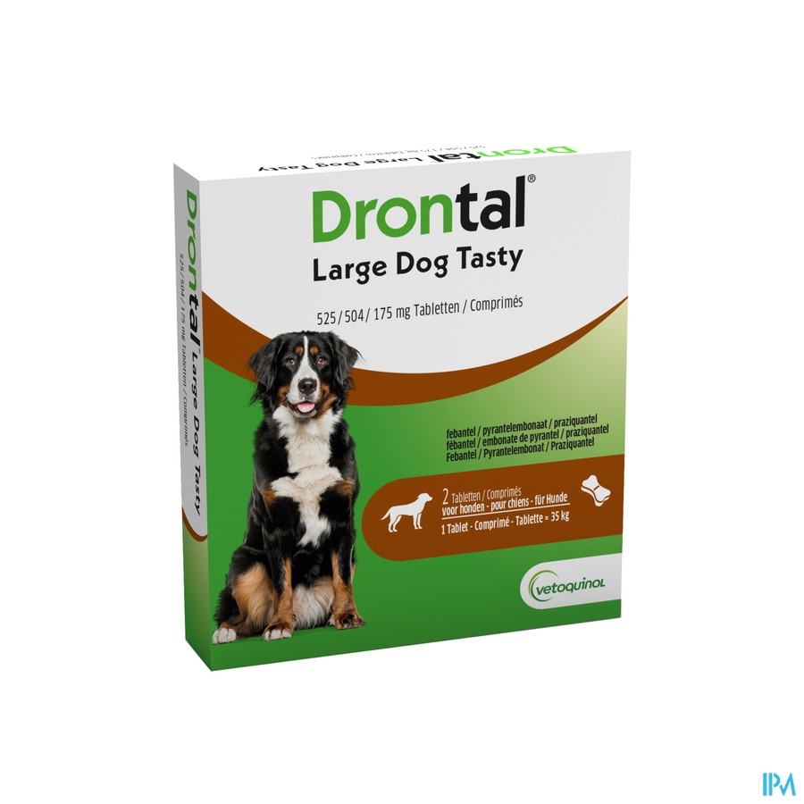 Drontal Large Dog Tasty 525/504/175mg Comp 1x2