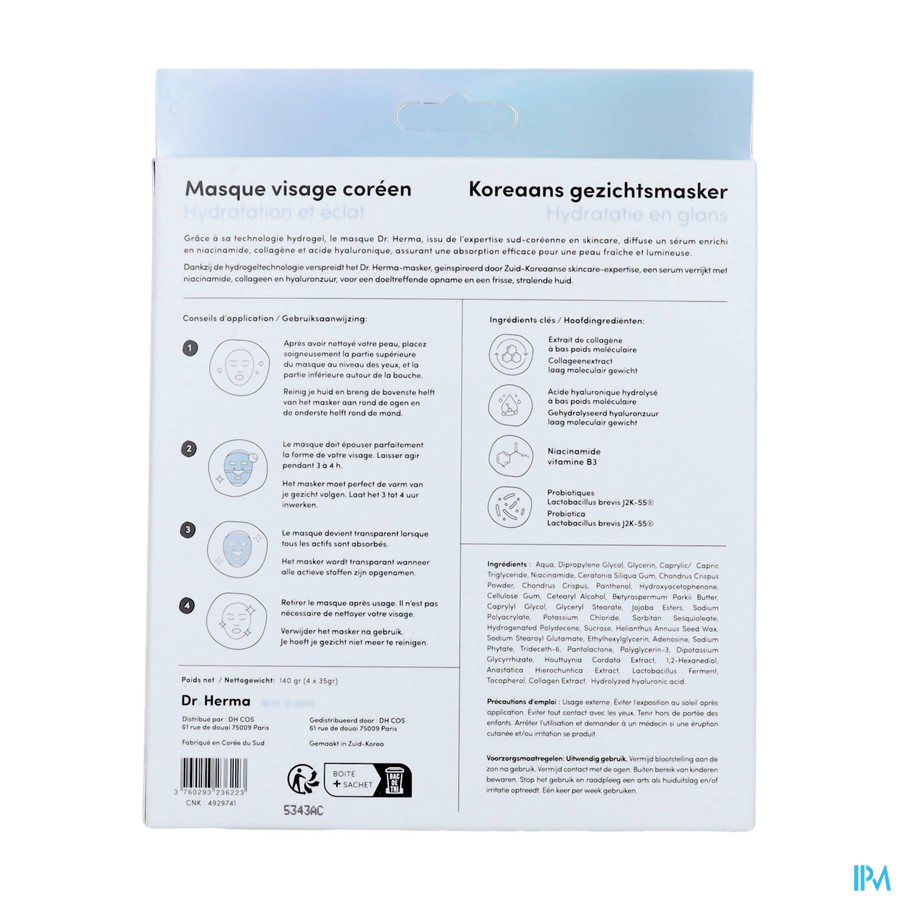 Dr. Herma Masque Hydrogel Collagene 4