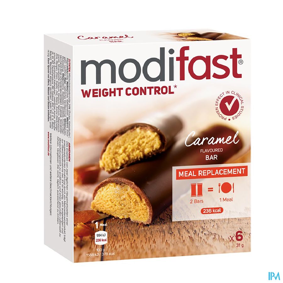 Modifast Intensive Weight Loss Caramel Bars 6x31g