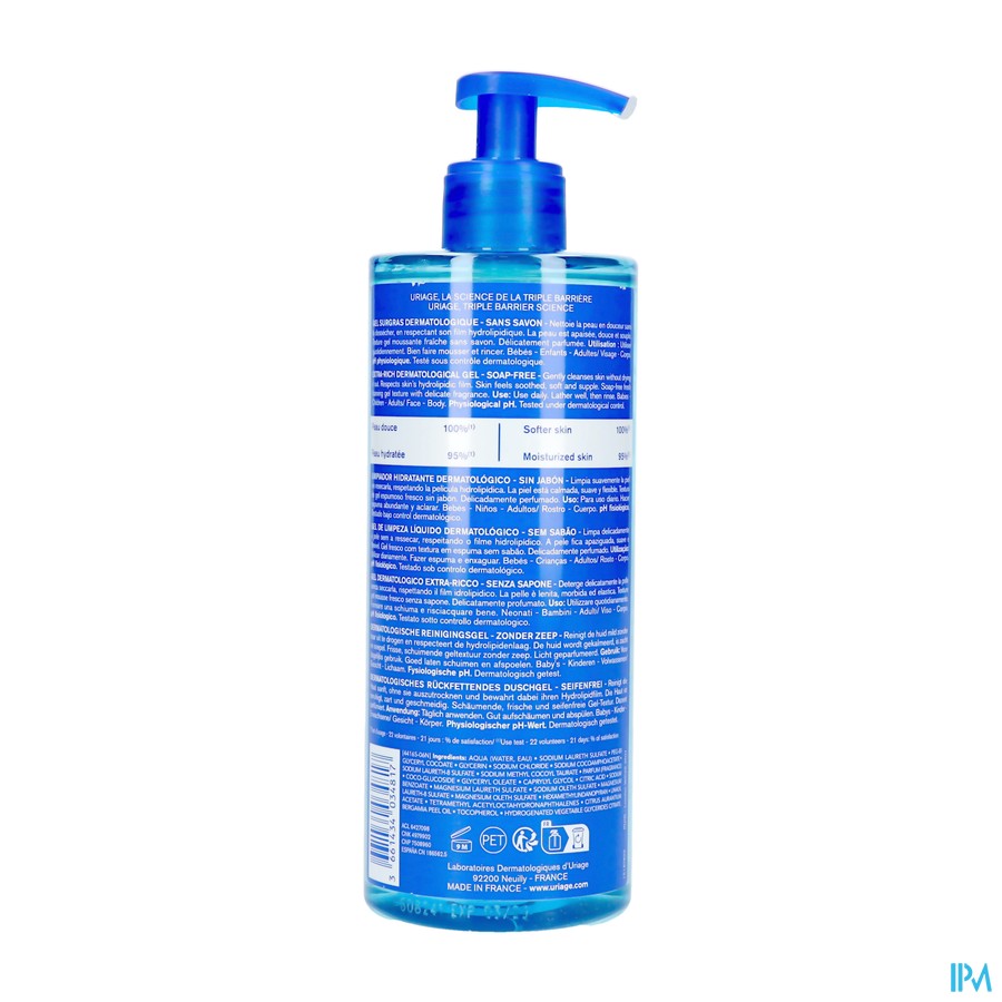 Uriage Dermo-phy Dermatologische Overvetgel 500ml