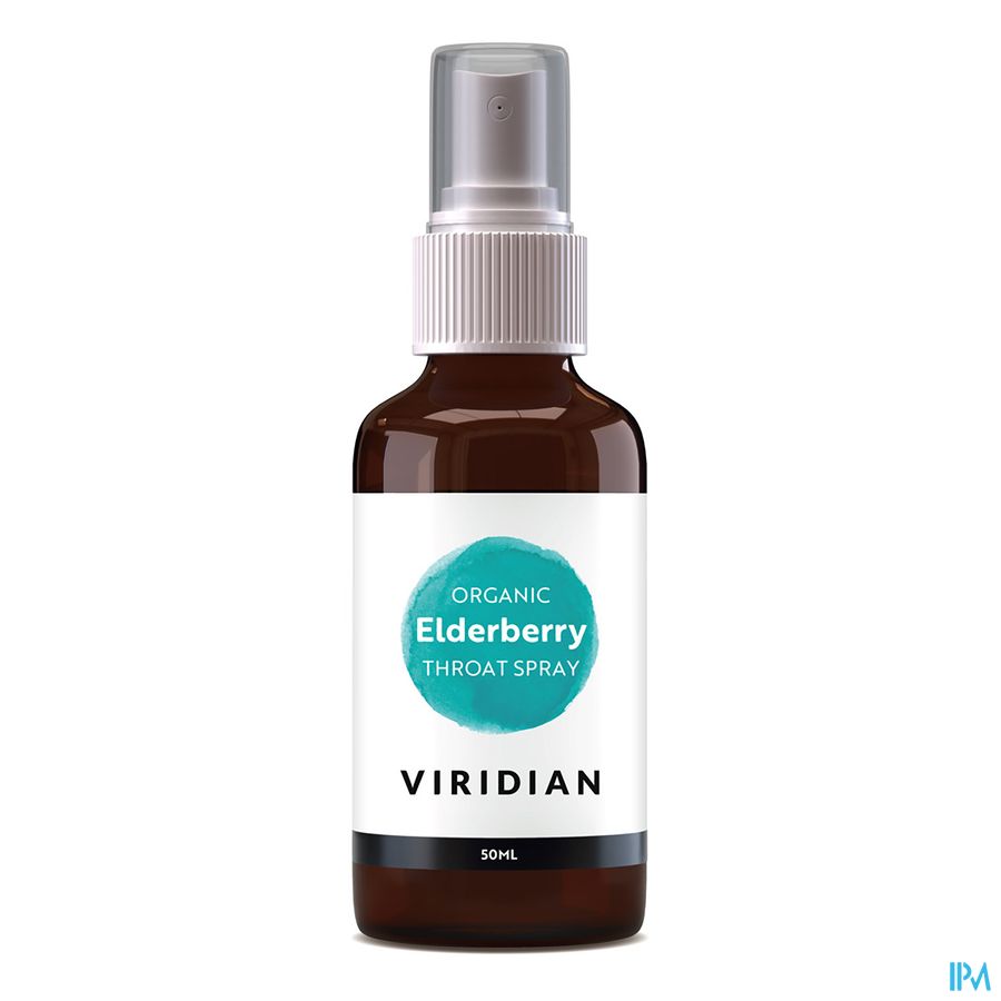 Viridian Organic Elderb.throat Spray Teint.mer50ml