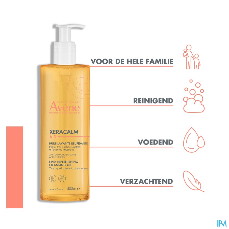 Avene Xeracalm Ad Wasolie Relipiderend 400ml Nf