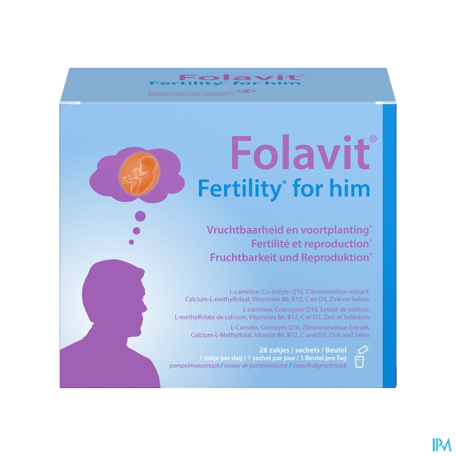 Folavit Fertility For Him Pdr 3,3g Zakje 28
