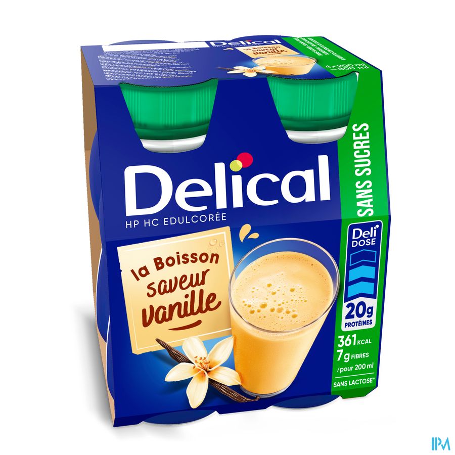 Delical Boisson Lactee S/sucre Vanille 4x200ml