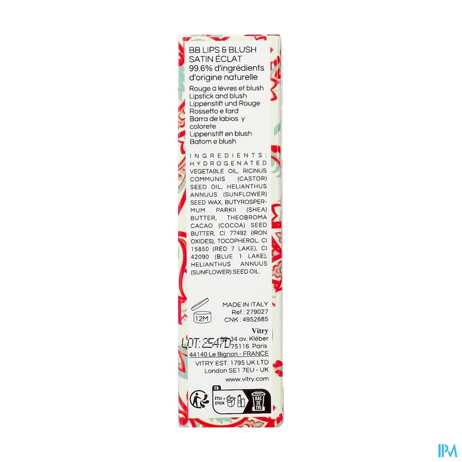 Vitry Bb Lips Ral Satin Eclat 3.5g
