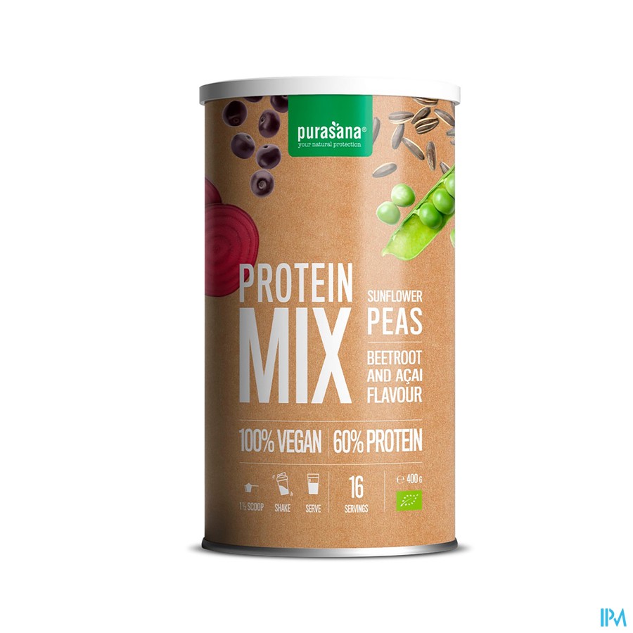 Purasana Protein Mix Pea Sunflower Acai Pdr 400g