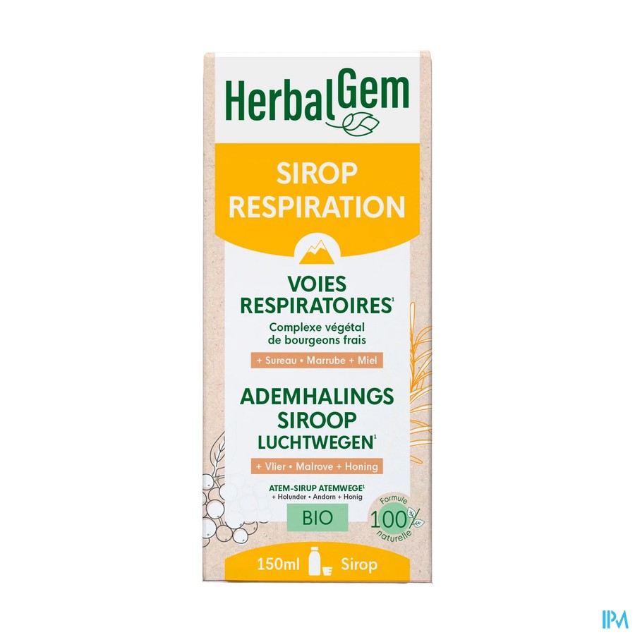 Herbalgem Siroop Ademhaling Bio Kind-volw 150ml