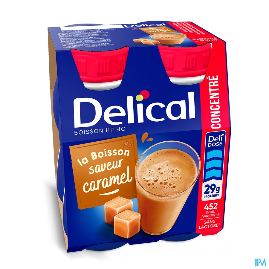 Delical Hp Hc Drank Geconc. Karamel 4x200ml