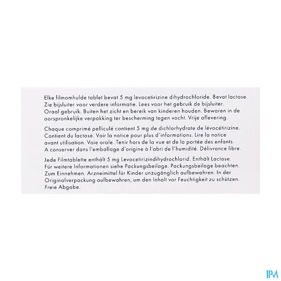 Levocetirizine Sandoz 5mg Comp Enrob.100 X 5mg