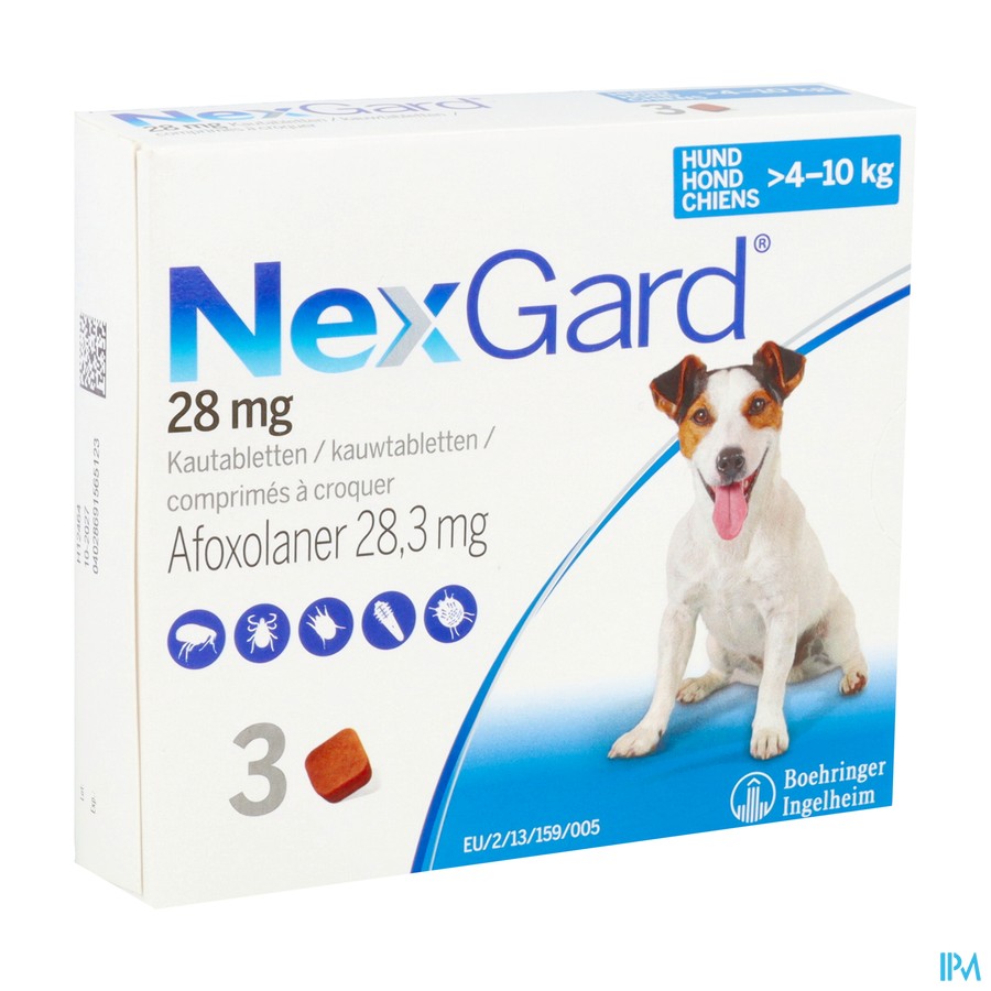 Nexgard 28mg M 4-10kg Kauwtabl 3