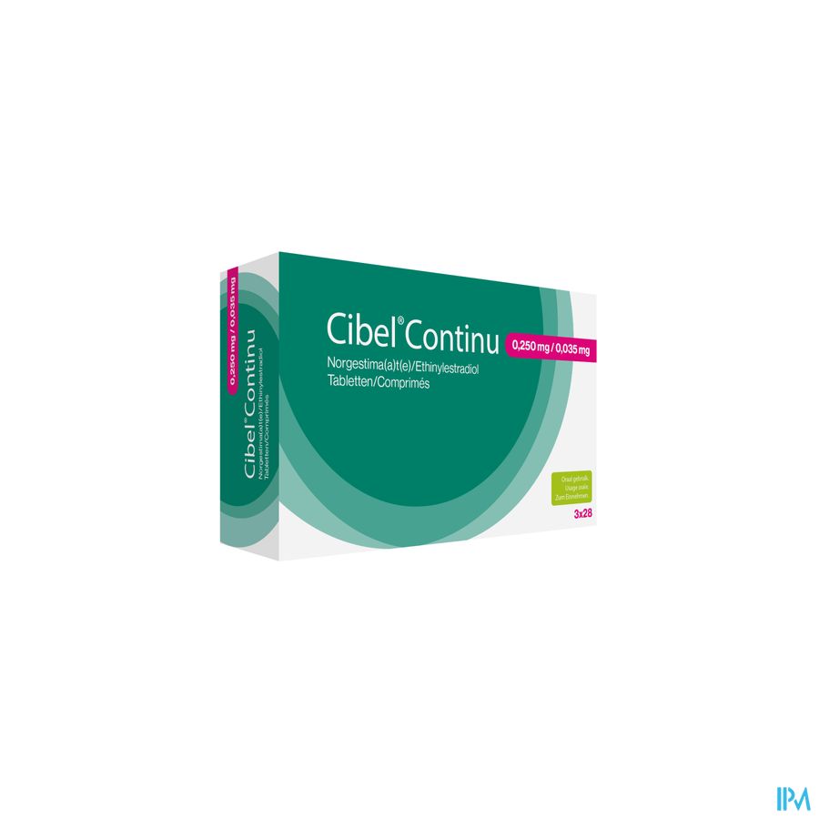 Cibel Continu 0,250mg/0,035mg Comp 3 X 28 Cibel Continu 0,250mg/0,035mg Comp 3 X 28