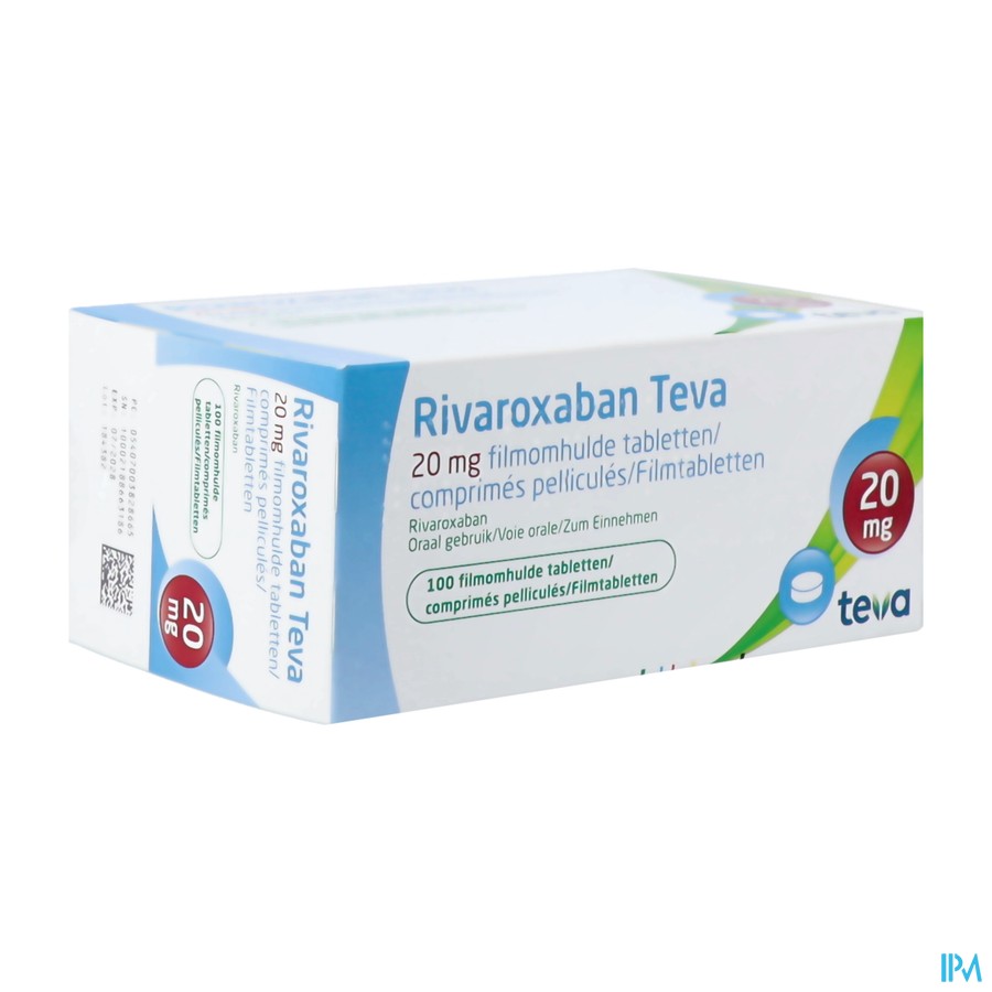 Rivaroxaban Teva 20mg Comp Pell 100