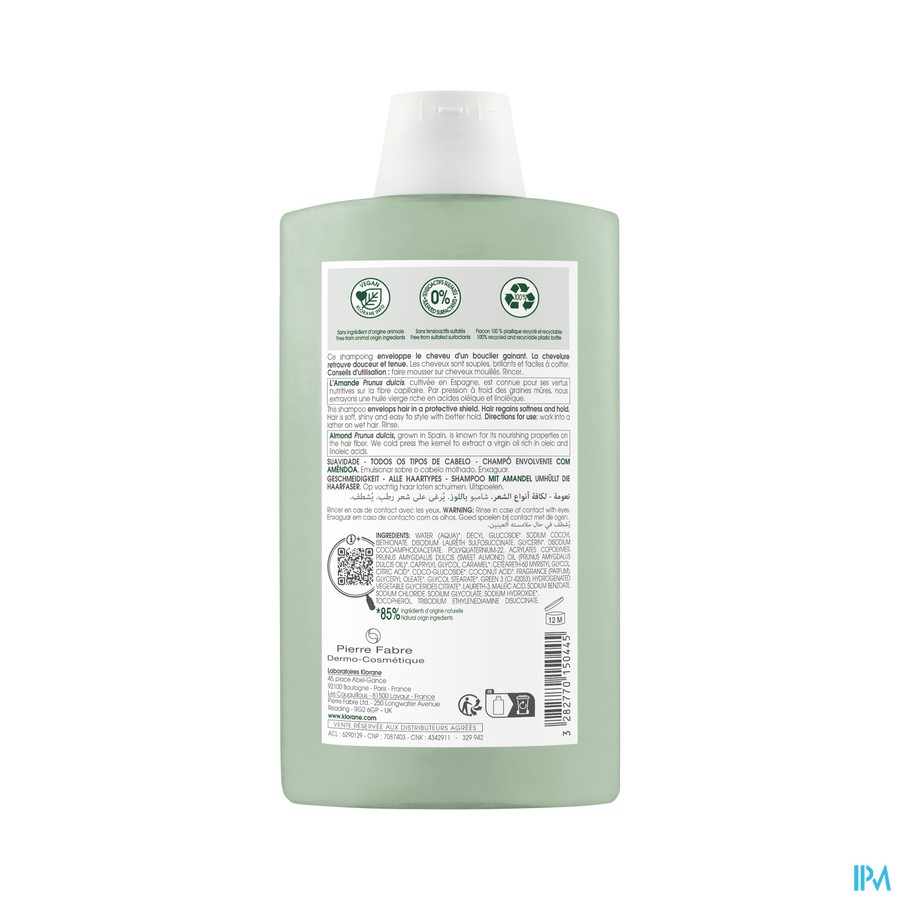 Klorane Capil. Sh Omhullend Amandel 400ml