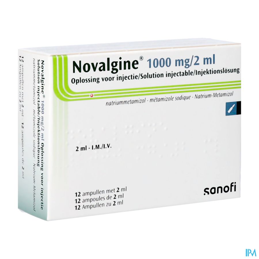 Novalgine Im/iv 1000mg/2ml Amp. 12